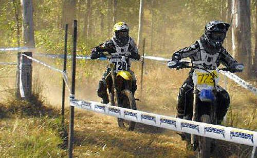 Jacob Campesi and Tyson Gerick burn rubber. Jacob Campesi and Tyson Gerick burn rubber.